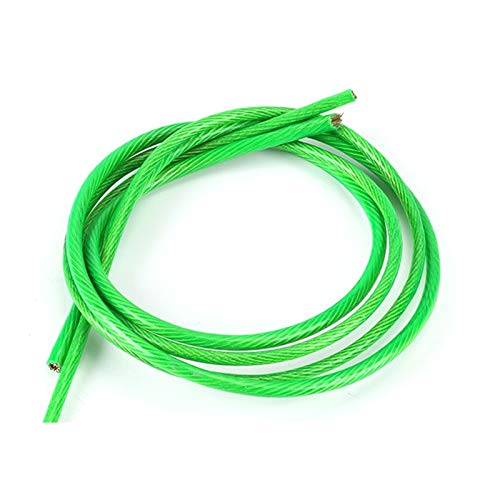 Drahtseil, Stahlseil 5 Meter Stahldraht Grün PVC-beschichtetes flexibles Drahtseil-Kabel Edelstahl for Wäscheleine Gewächshaus Traube Rack-Schuppen 2mm 3.0mm(Diameter 3.0mm wire) von Janmobrian