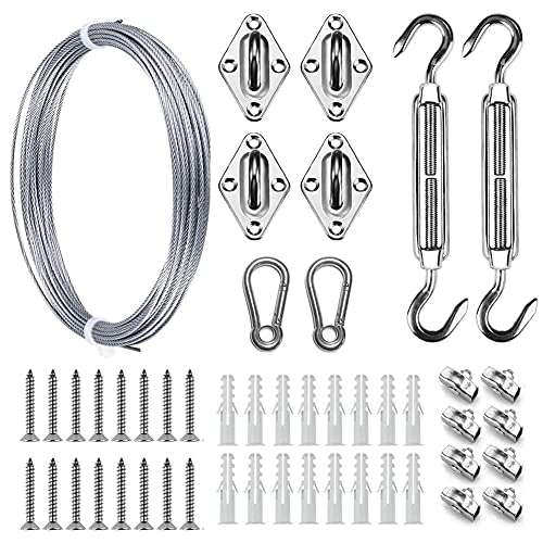 Drahtseil, Stahlseil Sonnenschutz Segel Baldachin Kit Markise Fix Installation Zubehör Set Heavy Drahtseil Turnbuckle Snap Haken Schraube Carabiner Clip Drahtseil, Stahlseil Sonnenschutz Segel Baldachin Kit Markise Fix Installation Zubehör Set Heavy Drahtseil Turnbuckle Snap Haken Schraube Carabiner Clip von Janmobrian
