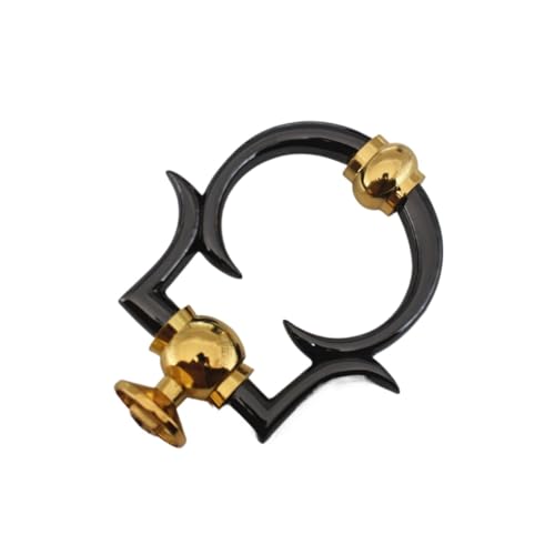 Janmobrian Antik Türklopfer, Türklopfer Aus Gusseisen Einfacher Türklopfer Schwarz-Gold/Silber/Schwarz Luxus-Türklopfer Zinklegierung Klopfring Möbelgriff Hardware(Black-Gold) von Janmobrian