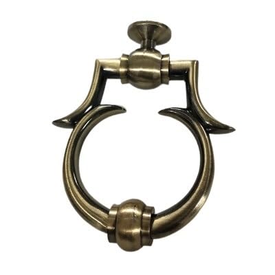 Janmobrian Antik Türklopfer, Türklopfer Aus Gusseisen Einfacher Türklopfer Schwarz-Gold/Silber/Schwarz Luxus-Türklopfer Zinklegierung Klopfring Möbelgriff Hardware(Qingu) von Janmobrian