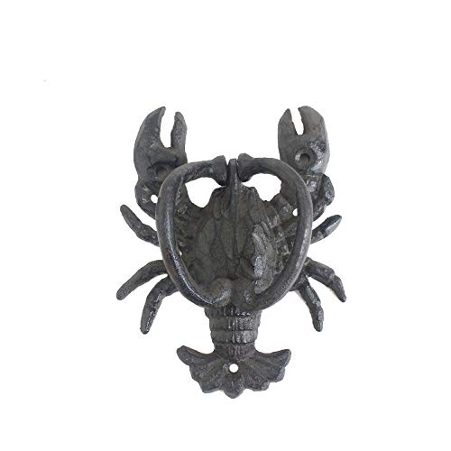 Janmobrian Antik Türklopfer, Türklopfer Aus Gusseisen Türklopfer Aus Schmiedeeisen Mit Hummer-Motiv, Antik, Personalisierbar, for Veranda/Garten/Garage/Scheunentor von Janmobrian