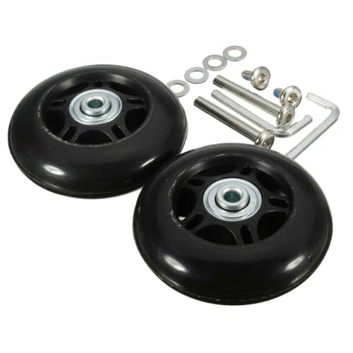 Kofferrollen Ersatzrollen, Koffer Rollen Ersatz 2er-Set Gepäckkofferräder Verschleißfeste Lenkrolle Schwarze Räder Lager Reparatursätze Flexibles Universalrad aus Gummi(40x18mm) von Janmobrian