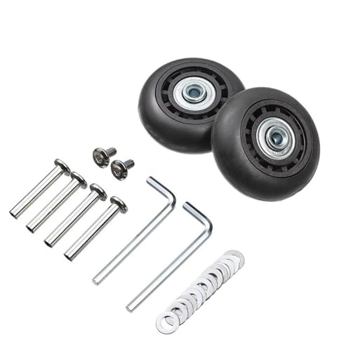 Kofferrollen Ersatzrollen, Koffer Rollen Ersatz 8-teiliges Universal-Ersatzrad-Kofferteil, langlebiges Ersatzachsen-Reparaturset for Lenkrollen, geräuscharme Lenkrolle mit Schraube(57mm-27mm) von Janmobrian