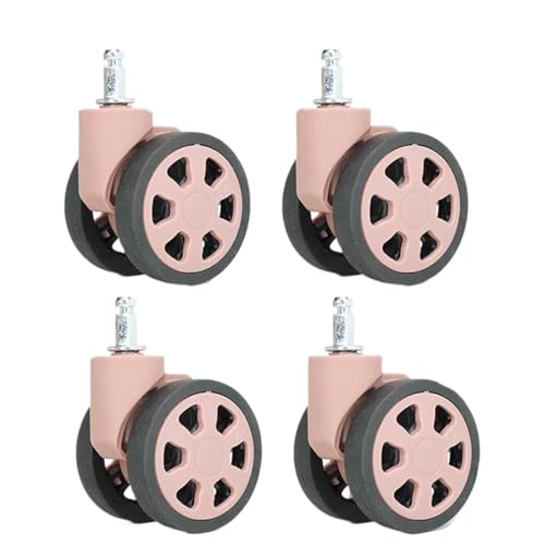 Kofferrollen Ersatzrollen, Koffer Rollen Ersatz Gepäck Universal-Rad-Zubehör Trolley Box Pulley Roller Silent Wheels Ersatz Passwort Box Rollen Koffer Trunk Bag(Pink) von Janmobrian