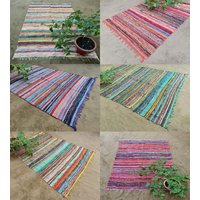 Handgefertigter Chindi-Teppich, Recycelter Dari-Teppich, Wohnzimmerteppich, Meditationsteppich, Badezimmerteppich von Jannatcreation