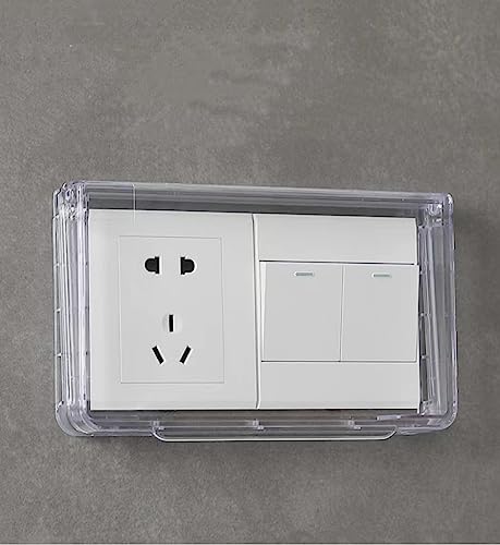 Klebrige Schalter-Steckdose Frontplatte Panel Box, 86 Typ Lichtschalter Schalter Steckdose Box, Flip Wetterfeste Abdeckung Steckdose Abdeckung für Hausverbesserung (Transparent) von Jannity