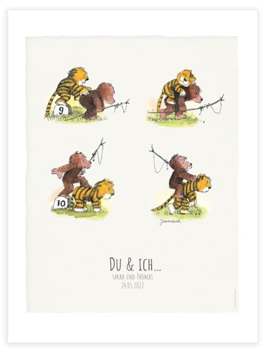 Janosch »Wir sind immer füreinander da” – hochwertiger personalisierbarer Kunstdruck/Poster mit Original Motiv aus Komm, wir finden einen Schatz von Janosch