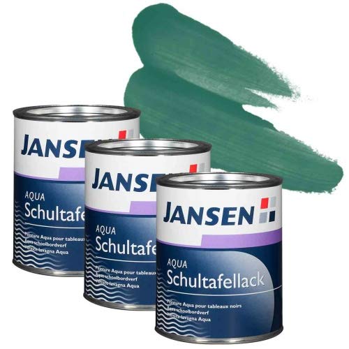 3 x Jansen Aqua Schultafellack grün 0,75l von Jansen | Maler Spezialprodukte