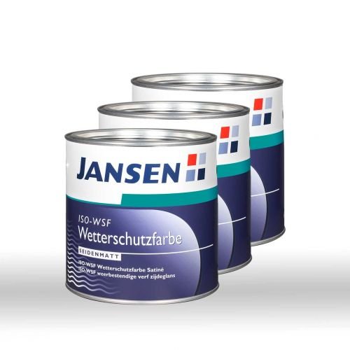 3 x Jansen ISO-WSF Wetterschutzfarbe weiß 0,75l von Jansen