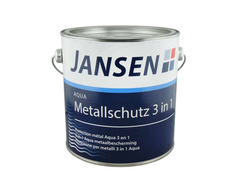 Jansen Rostschutzgrundierung Jansen Aqua Metallschutz 3 in 1 2,5 Liter RAL 9006 - Weißaluminium von Jansen