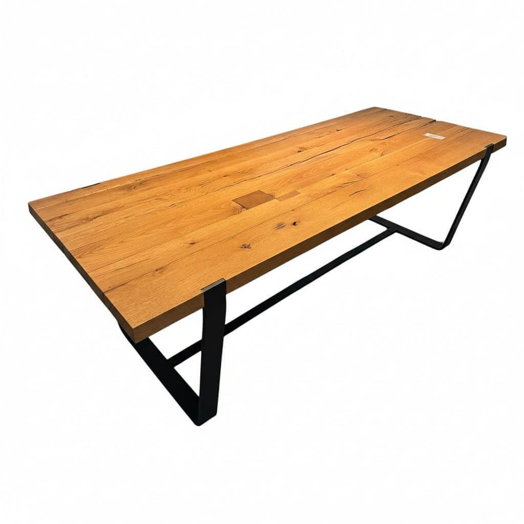 Esstisch Clamp Platte Eiche Altholz Natur Geölt Gestell Stahl RAL 9005 Tiefschwa... Esstisch Clamp Platte Eiche Altholz Natur Geölt Gestell Stahl RAL 9005 Tiefschwa... von Janua