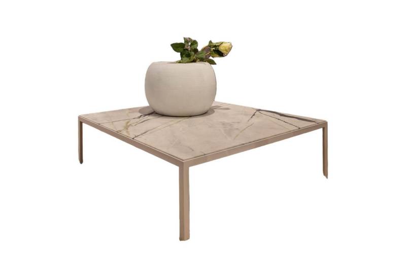 Janua Couchtisch Couchtisch SC 54 Steinplatte Calacatta Verde Leder Optik Gestell von Janua