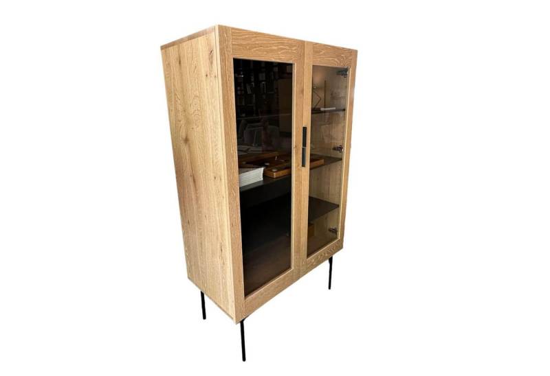 Janua Standvitrine Vitrine BC 04 Eiche Weiß Mit Glastüren von Janua