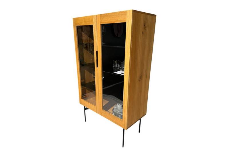 Janua Standvitrine Vitrine BC 04 Korpus Eiche Natur Geölt Front Glas Innen HPL von Janua