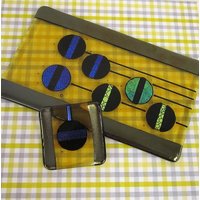 Deck The Balls Fusing Glas Servier Käseplatte Duo von JanuaryMayDesigns