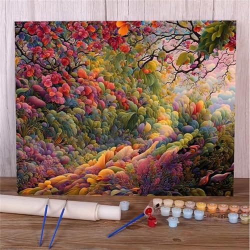 Paint by Numbers for Adults,Valley Jungle Paint by Number Kits On Canvas for Beginners,with Brushes DIY Color Acrylic Pigment Oil Painting Arts Crafts for Home Decor(Without Frame)40x50cm von Januave
