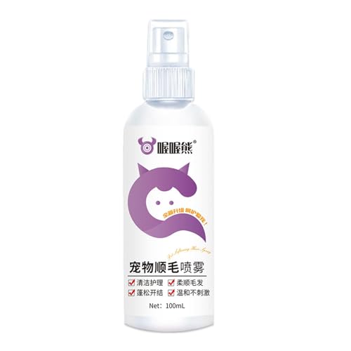 Spülungsspray für Hunde, 100 ml, desodorierendes Katzen-Entwirrungsspray für verfilztes Haar, antistatisch, pH-ausgeglichener Haarentwirrer, langanhaltend von Janurium
