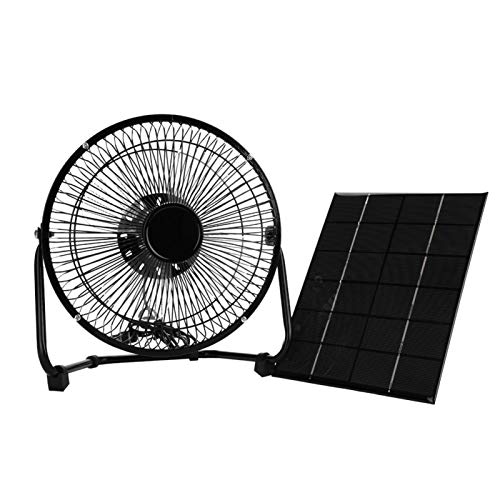 Solar Panel Fan, USB 8 Zoll 5,2 W 6 V Eisen Lüfter + Solar Panel für Reisen im Freien, Outdoor Solar Zubehör von Janzoom
