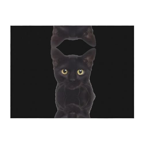 101,6 x 76,2 cm weiche, gemütliche Flanelldecke, schwarze süße Katze, bedruckter Überwurf für Bett, Sofa und Reisen, leicht, hypoallergen 101,6 x 76,2 cm weiche, gemütliche Flanelldecke, schwarze süße Katze, bedruckter Überwurf für Bett, Sofa und Reisen, leicht, hypoallergen von JaoXer