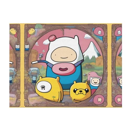 152,4 x 127 cm weiche, gemütliche Flanelldecke, Motiv: Adventure Time, bedruckter Überwurf für Bett, Sofa und Reisen, leicht, hypoallergen 152,4 x 127 cm weiche, gemütliche Flanelldecke, Motiv: Adventure Time, bedruckter Überwurf für Bett, Sofa und Reisen, leicht, hypoallergen von JaoXer
