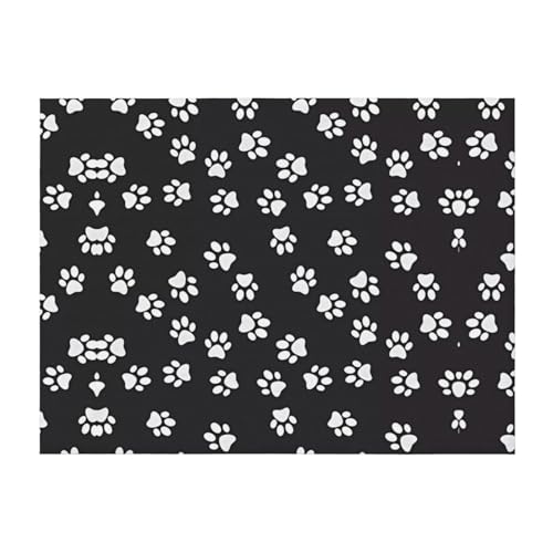152,4 x 127 cm weiche, gemütliche Flanelldecke, Pfotenabdruck-bedruckter Überwurf für Bett, Sofa und Reisen, leicht, hypoallergen 152,4 x 127 cm weiche, gemütliche Flanelldecke, Pfotenabdruck-bedruckter Überwurf für Bett, Sofa und Reisen, leicht, hypoallergen von JaoXer