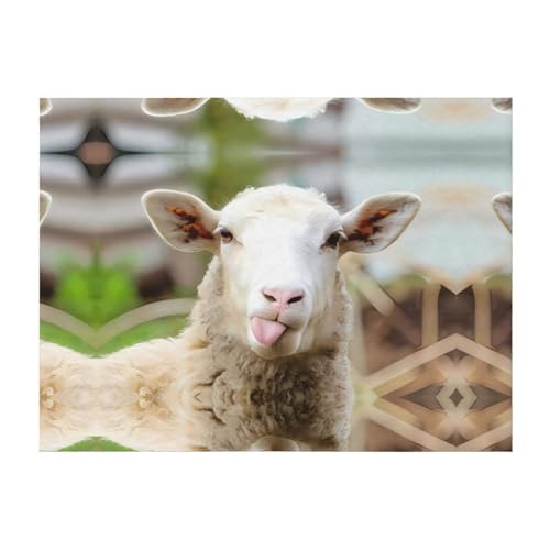 203,2 x 152,4 cm weiche, gemütliche Flanelldecke, lustig, freche Schafzunge, niedlicher Tierdruck, Überwurf für Bett, Sofa und Reisen, leicht, hypoallergen 203,2 x 152,4 cm weiche, gemütliche Flanelldecke, lustig, freche Schafzunge, niedlicher Tierdruck, Überwurf für Bett, Sofa und Reisen, leicht, hypoallergen von JaoXer