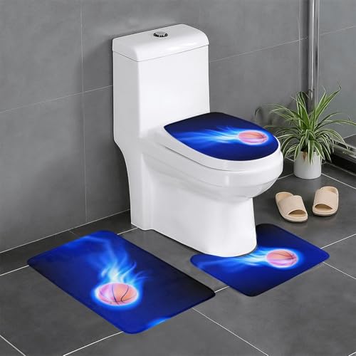 3-teiliges Badezimmerteppich-Set mit Basketball-Ball, WC-Bodenteppich, Badewanne, Dusche, waschbare Matten – bequeme und langlebige Badteppiche 3-teiliges Badezimmerteppich-Set mit Basketball-Ball, WC-Bodenteppich, Badewanne, Dusche, waschbare Matten – bequeme und langlebige Badteppiche von JaoXer