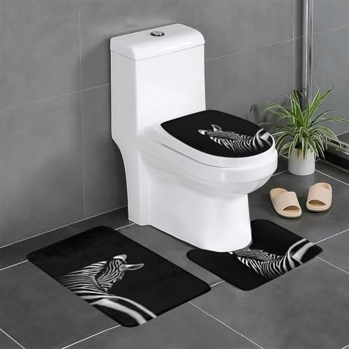3-teiliges Badezimmerteppich-Set mit Zebramuster, WC-Bodenteppich, Badewanne, Dusche, waschbare Matten – bequeme und langlebige Badteppiche 3-teiliges Badezimmerteppich-Set mit Zebramuster, WC-Bodenteppich, Badewanne, Dusche, waschbare Matten – bequeme und langlebige Badteppiche von JaoXer