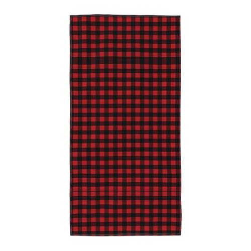 30,5 x 61 cm Strand-Pool-Handtuch für Damen und Herren – leichtes, wiederverwendbares rotes schwarzes Büffelkaromuster, Handtuch für Bad, Fitnessstudio, Reisen, Sport 30,5 x 61 cm Strand-Pool-Handtuch für Damen und Herren – leichtes, wiederverwendbares rotes schwarzes Büffelkaromuster, Handtuch für Bad, Fitnessstudio, Reisen, Sport von JaoXer