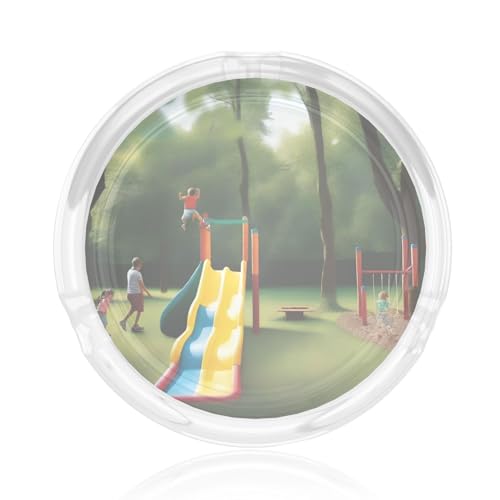 A Aschenbecher aus Glas mit lustigem Druck, rund, 8,4 cm, klarer Kristall, für Zuhause, Büro und Außenbereich A Aschenbecher aus Glas mit lustigem Druck, rund, 8,4 cm, klarer Kristall, für Zuhause, Büro und Außenbereich von JaoXer