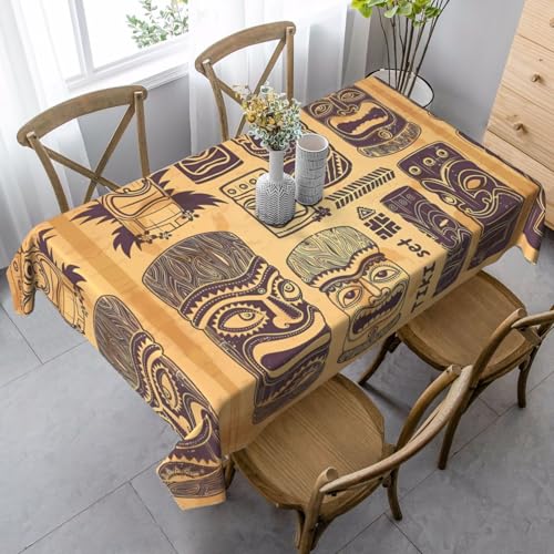 Aloha Tiki Tischdecke, rechteckig, waschbar, klassische Küchendekoration für Esstisch, Tischplatte, Party-Tischdecken von JaoXer