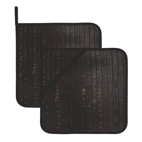 Antike ägyptische Hieroglyphen-Topflappen-Sets für Küche und Grill, hitzebeständige Hotpads und Topflappen, perfekt zum Backen, Grillen Antike ägyptische Hieroglyphen-Topflappen-Sets für Küche und Grill, hitzebeständige Hotpads und Topflappen, perfekt zum Backen, Grillen von JaoXer