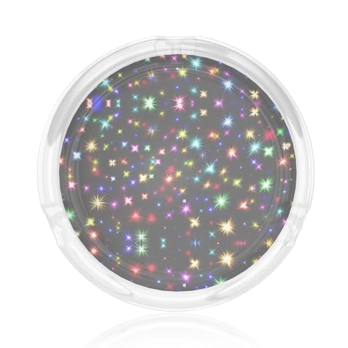 Aschenbecher aus Glas, rund, 8,4 cm, klarer Kristall, für Zuhause, Büro und Außenbereich Aschenbecher aus Glas, rund, 8,4 cm, klarer Kristall, für Zuhause, Büro und Außenbereich von JaoXer