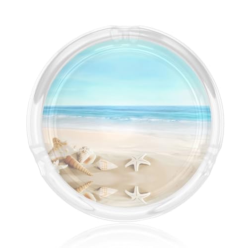 Aschenbecher mit Sanddruck, rund, Glas, 8,4 cm, klarer Kristall, für Zuhause, Büro und Außenbereich Aschenbecher mit Sanddruck, rund, Glas, 8,4 cm, klarer Kristall, für Zuhause, Büro und Außenbereich von JaoXer