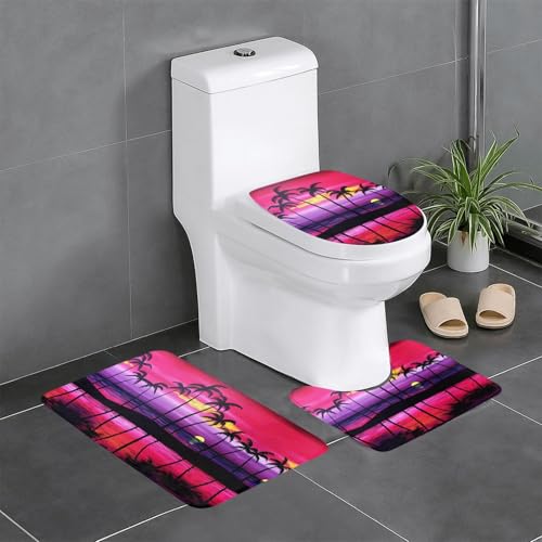 Badezimmerteppich-Set, tropische Palme, 3-teilig, WC-Bodenteppich, Badewanne, Dusche, waschbare Matten – bequeme und langlebige Badteppiche Badezimmerteppich-Set, tropische Palme, 3-teilig, WC-Bodenteppich, Badewanne, Dusche, waschbare Matten – bequeme und langlebige Badteppiche von JaoXer