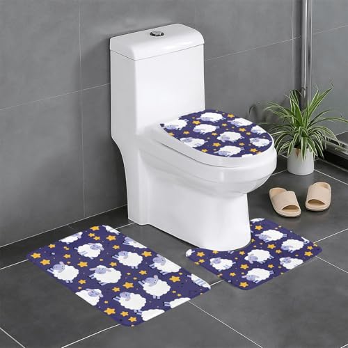 Badteppich-Set, Schaf, 3-teilig, WC-Bodenteppich, Badewanne, Dusche, waschbare Matten – bequeme und langlebige Badteppiche Badteppich-Set, Schaf, 3-teilig, WC-Bodenteppich, Badewanne, Dusche, waschbare Matten – bequeme und langlebige Badteppiche von JaoXer