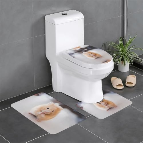 Badteppich-Set mit Hamstermotiv, 3-teilig, WC-Bodenteppich, Badewanne, Dusche, waschbare Matten – bequeme und langlebige Badteppiche Badteppich-Set mit Hamstermotiv, 3-teilig, WC-Bodenteppich, Badewanne, Dusche, waschbare Matten – bequeme und langlebige Badteppiche von JaoXer
