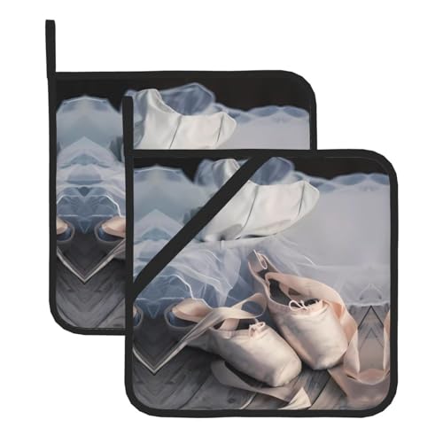 Ballettschuh-Topflappen-Sets für Küche und Grill, hitzebeständige Hotpads und Topflappen, perfekt zum Backen, Grillen von JaoXer