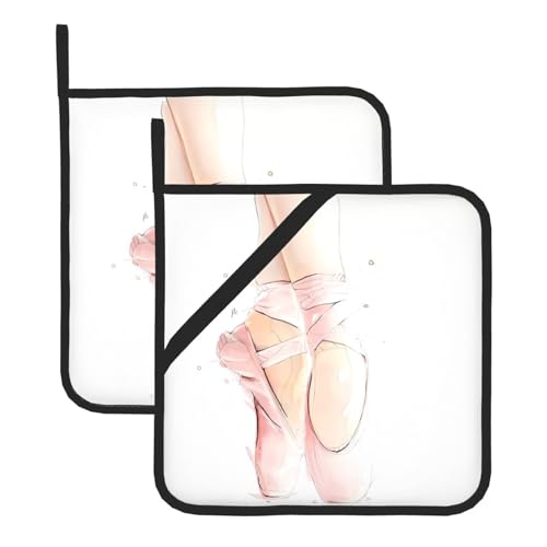 Ballettschuhe Topflappen-Sets für Küche und Grill, hitzebeständige Hotpads und Topflappen, perfekt zum Backen, Grillen Ballettschuhe Topflappen-Sets für Küche und Grill, hitzebeständige Hotpads und Topflappen, perfekt zum Backen, Grillen von JaoXer