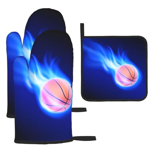 Basketball-Ball-Topflappen-Set – 3-teiliges Küchen-Topflappen, hitzebeständig, perfekt zum Backen, Grillen und Mikrowellenofen Basketball-Ball-Topflappen-Set – 3-teiliges Küchen-Topflappen, hitzebeständig, perfekt zum Backen, Grillen und Mikrowellenofen von JaoXer