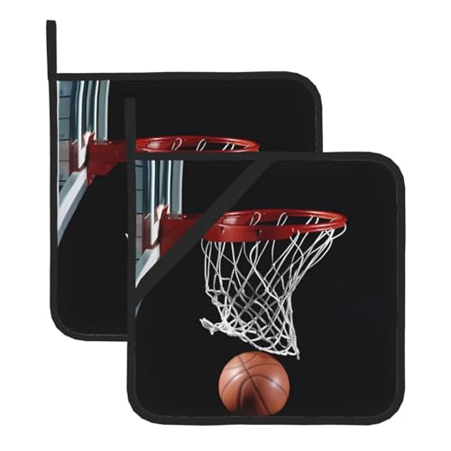 Basketball-Topflappen-Sets für Küche und Grill, hitzebeständige Hotpads und Topflappen, perfekt zum Backen, Grillen Basketball-Topflappen-Sets für Küche und Grill, hitzebeständige Hotpads und Topflappen, perfekt zum Backen, Grillen von JaoXer