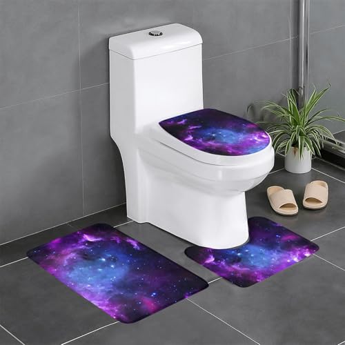 Blue Galaxy 3-teiliges Badezimmerteppich-Set, WC-Bodenteppich, Badewanne, Dusche, waschbare Matten – bequeme und langlebige Badteppiche Blue Galaxy 3-teiliges Badezimmerteppich-Set, WC-Bodenteppich, Badewanne, Dusche, waschbare Matten – bequeme und langlebige Badteppiche von JaoXer