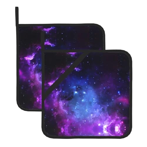 Blue Galaxy Topflappen-Sets für Küche und Grill, hitzebeständige Hotpads und Topflappen, perfekt zum Backen, Grillen von JaoXer