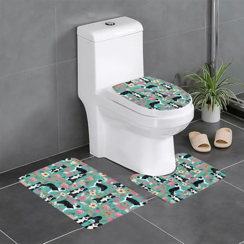 Border Collie Badezimmerteppich-Set, 3-teilig, WC-Bodenteppich, Badewanne, Dusche, waschbare Matten – bequeme und langlebige Badteppiche Border Collie Badezimmerteppich-Set, 3-teilig, WC-Bodenteppich, Badewanne, Dusche, waschbare Matten – bequeme und langlebige Badteppiche von JaoXer