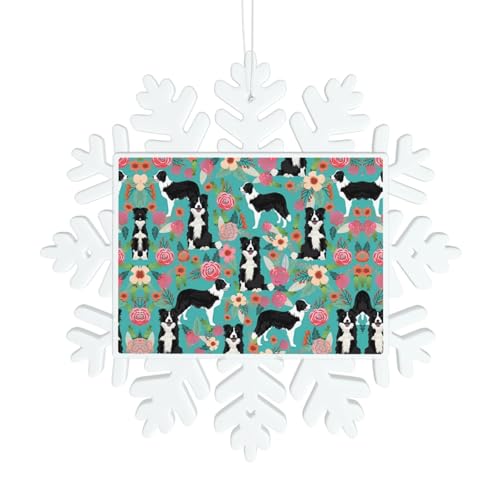 Border Collie Blumen Schneeflocken Dekorationen - Winter Weihnachten hängen für Weihnachtsbaum, Urlaub Hochzeit Party Schilder, Tischdekoration Border Collie Blumen Schneeflocken Dekorationen - Winter Weihnachten hängen für Weihnachtsbaum, Urlaub Hochzeit Party Schilder, Tischdekoration von JaoXer