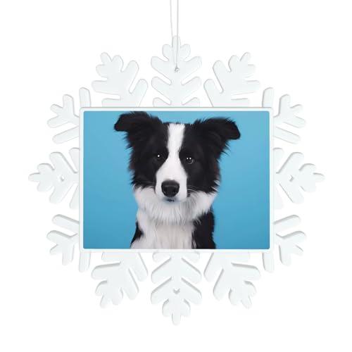 Border Collie Schneeflocke Dekorationen - Winter Weihnachten hängen für Weihnachtsbaum, Urlaub Hochzeit Party Schilder, Tischdekoration von JaoXer