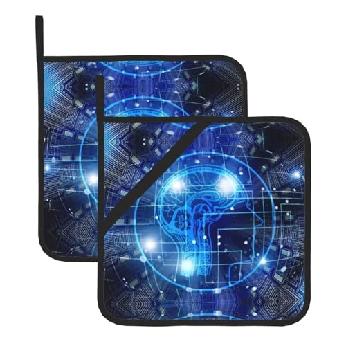 Brain Topflappen-Sets mit künstlicher Intelligenz für Küche und Grill, hitzebeständige Hotpads und Topflappen, perfekt zum Backen, Grillen Brain Topflappen-Sets mit künstlicher Intelligenz für Küche und Grill, hitzebeständige Hotpads und Topflappen, perfekt zum Backen, Grillen von JaoXer