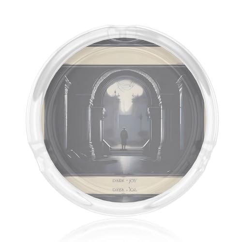 DarkDelights Aschenbecher aus Glas, rund, 8,4 cm, klarer Kristall, für Zuhause, Büro und Außenbereich DarkDelights Aschenbecher aus Glas, rund, 8,4 cm, klarer Kristall, für Zuhause, Büro und Außenbereich von JaoXer