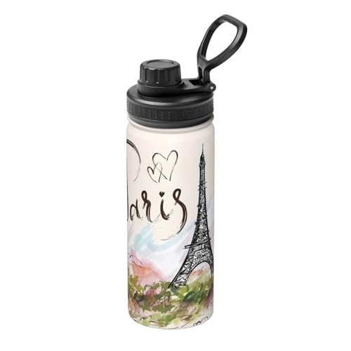 Eiffelturm 530 ml Sport Isolierter Wasserkocher - Doppelwandige Thermoskanne für heiße und kalte Getränke - Perfekt für Reisen, Camping Eiffelturm 530 ml Sport Isolierter Wasserkocher - Doppelwandige Thermoskanne für heiße und kalte Getränke - Perfekt für Reisen, Camping von JaoXer
