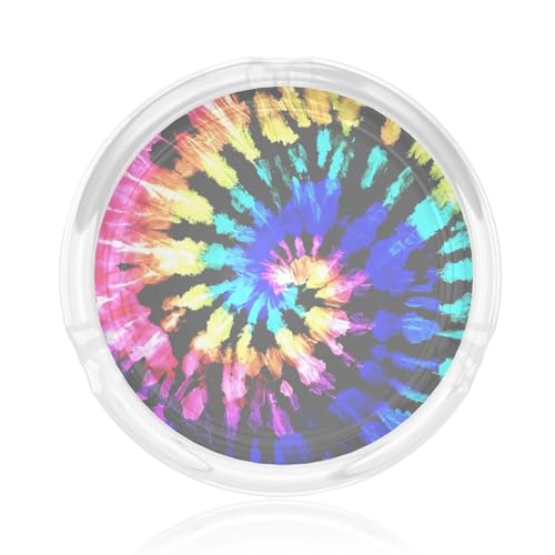 Exotic Tribe Aschenbecher aus Glas, Batik-Stil, rund, 8,4 cm, klarer Kristall, für Zuhause, Büro und Außenbereich Exotic Tribe Aschenbecher aus Glas, Batik-Stil, rund, 8,4 cm, klarer Kristall, für Zuhause, Büro und Außenbereich von JaoXer